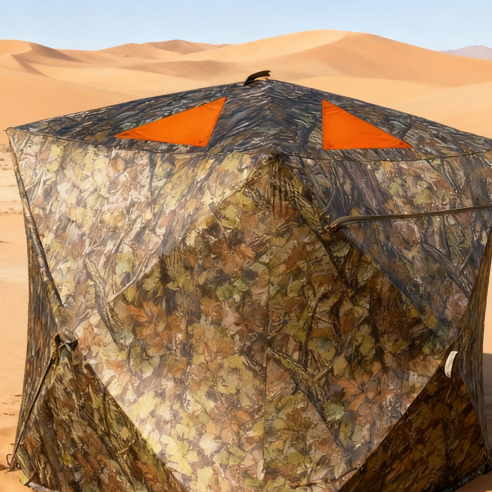 Outdoor Hunting Tent - Hunting Blind Orange Markers Magnetic Hunting