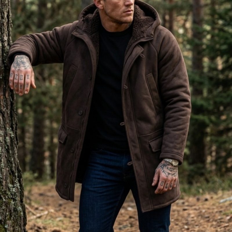 Hunting Outdoor Wear - New Men's Faux Fur Lined Hooded