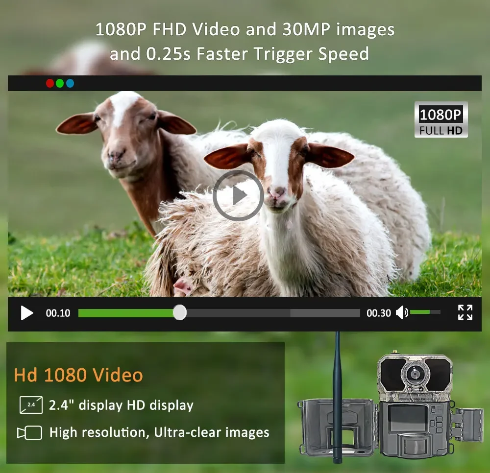 4G Hunting Trail Camera 30MP/1 - огляд і ціна Outdoor Hunting Camera Wireless